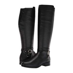 Aldos Black Faux Leather Knee High Boots
